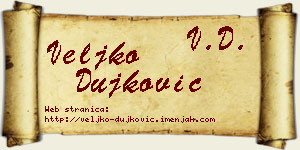Veljko Dujković vizit kartica